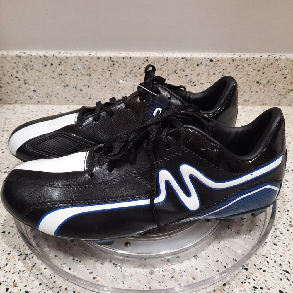 Mitre Strike Grip Mens Soccer Cleats Black Blue White Size 8.5 Man made Upper